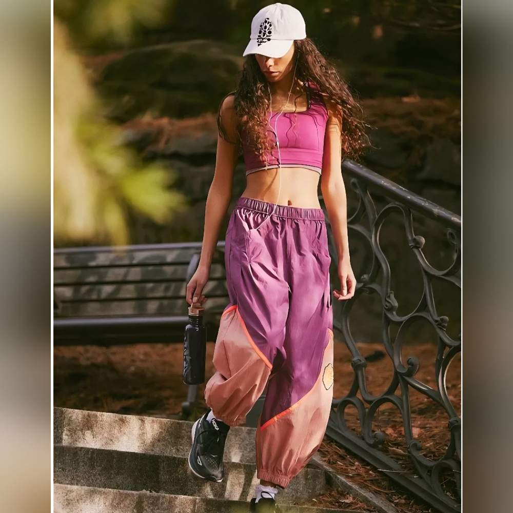 FP Movement by Free People Free Throw Purple/Pink Track Pants, NWT - Picture 2 of 12